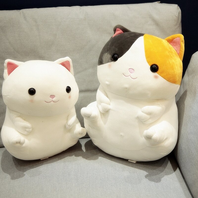 Muñeco de gato de peluche Kawaii para niños y niñas, juguete de felpa suave de algodón, regalo de cumpleaños, 33/40cm, 1 ud., envío directo