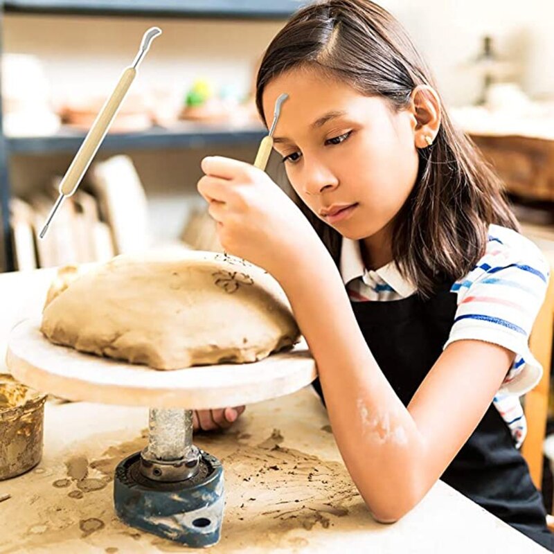 粘土ツール彫刻陶器ツールポリマーモデリング粘土彫刻セット鉢植え用