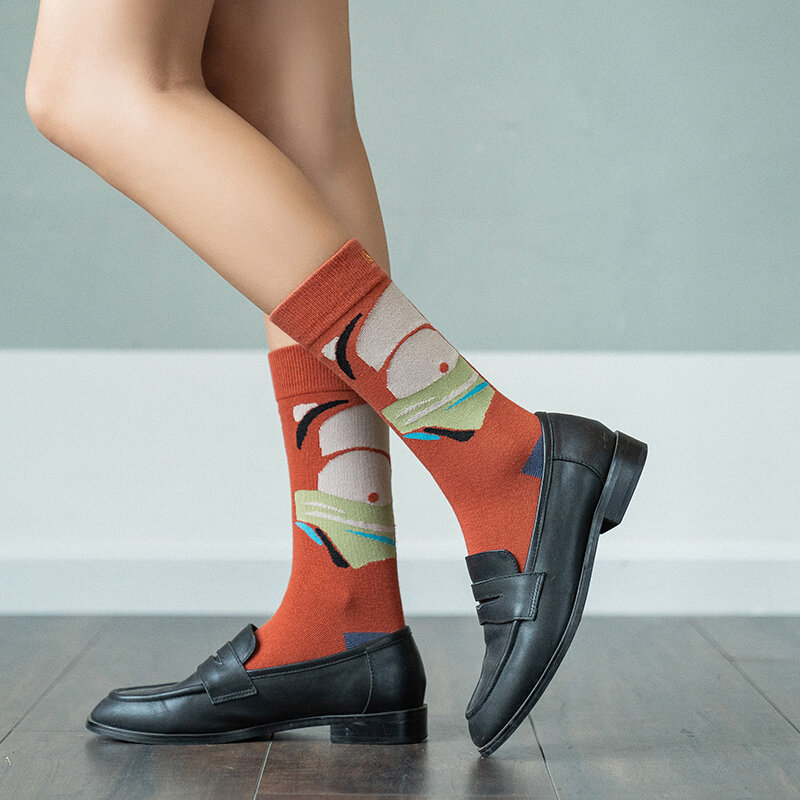 Socks Women's Mid Tube Stockings Japanese and Korean Style Ins-Music of the Tide Europe Street Sesh Ankle Sock Loose Stockings