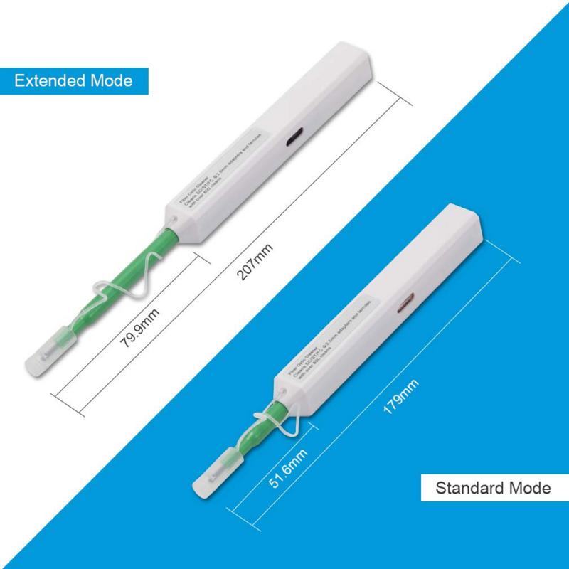 LC/SC/FC/ST herramienta de limpieza One Touch, bolígrafo de limpieza de 1,25mm y 2,5mm, limpiador de fibra óptica 800