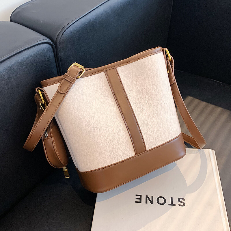 2021 wiosną i jesienią nowe luksusowe proste Crossbody wiadro torby damskie torebki na ramię pani podróży torebki i torebki dużego ciężaru torba