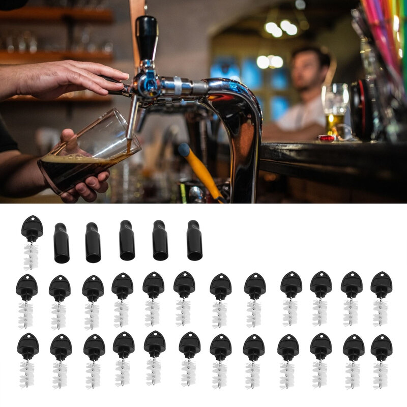 25PCS Beer Plugs Tap Brush + 5PCS Beer Tap Cover Faucet Cap Beer Machine Faucet Accessories Faucet Accessories Set