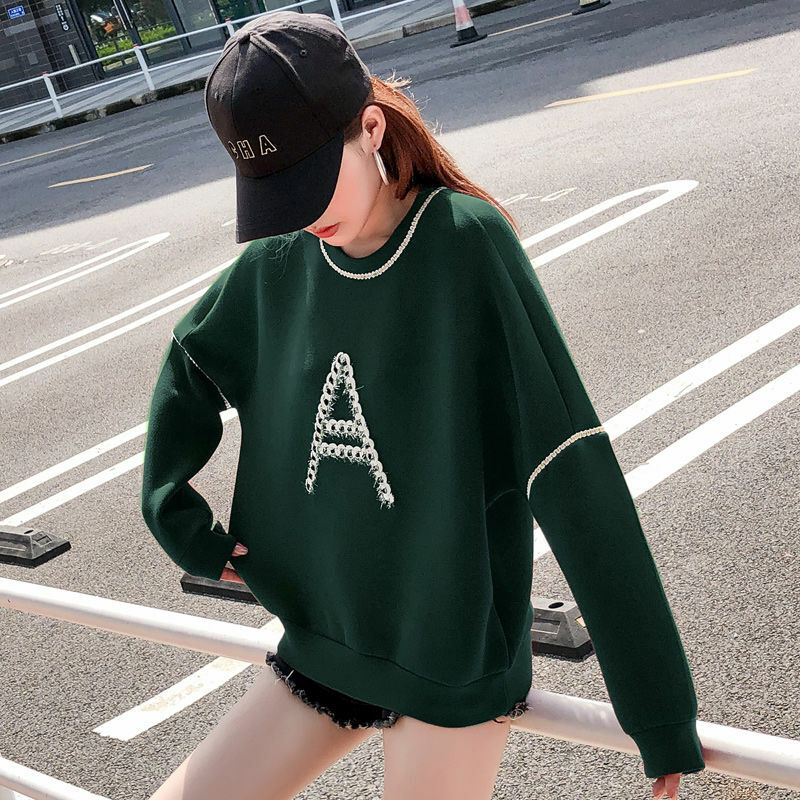 Una lettera spazio cotone maglione di grandi dimensioni femminile Ins moda 2020 autunno e inverno nuova moda giacca Casual allentata in stile coreano