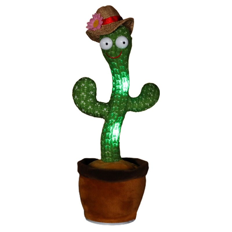 Dancing cactus talking cactus Stuffed Plush Toy Electronic toy with song plush cactus potted toy Early Education Toy For kids