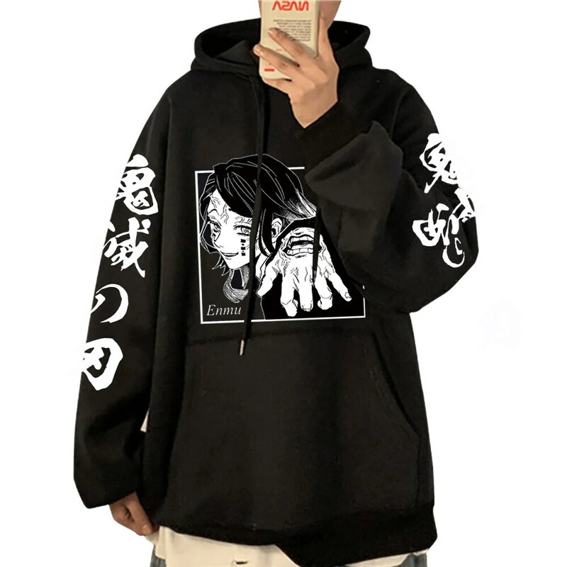 Sudadera con capucha para hombre  jerséis de Anime de Hip Hop  s holgados de manga larga  ropa de o 