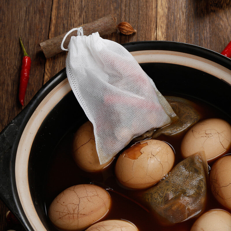 Tea Bags 100Pcs/Lot Empty Scented Drawstring Pouch Bag Seal Filter Cook Herb Spice Loose Coffee Pouches Tools