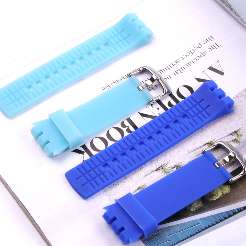 29*22Mm Siliconen Rubber Horlogeband Waterdicht Pin Sluiting Voor Swatch Riem Rubber Horloge Band Rood Donkerblauw Lichtblauw Gereedschap