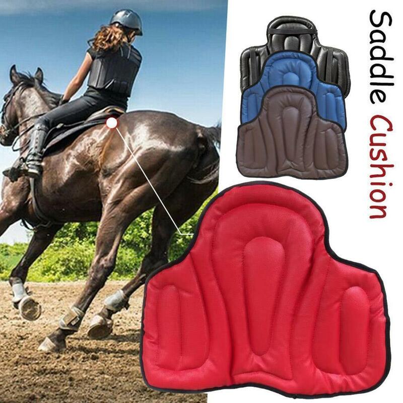 Almofada de couro para selim e cavalo, antiderrapante, assento abrangente, equipamento de cavalo equestre