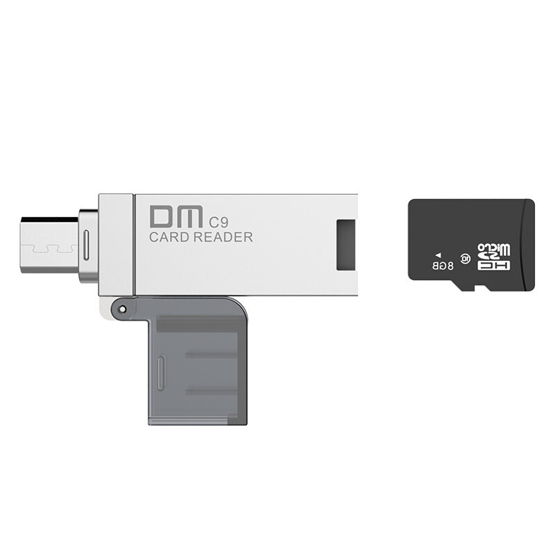 DM OTG-lector de tarjetas CR009, Micro SD/TF, multitarjeta de memoria para teléfono inteligente Android con interfaz Micro USB