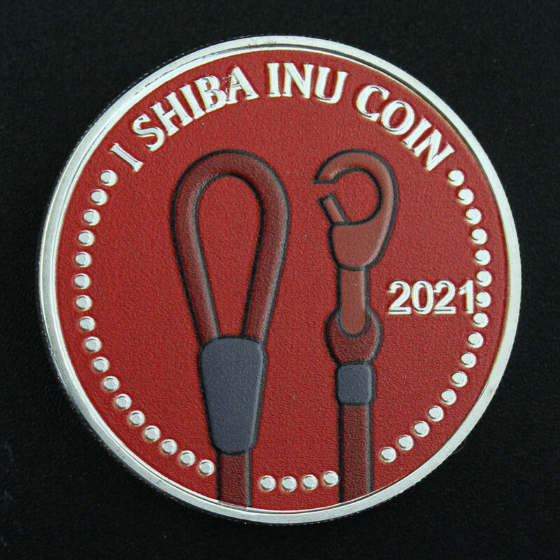 Dogecoin zabójca SHIBA Inu moneta (SHIB) CRYPTO Metal pozłacane fizyczne Shib czerwona moneta Doge zabójca pamiątkowe monety