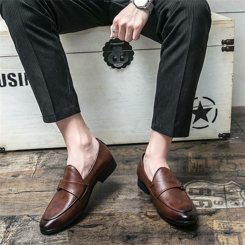Mocassins en cuir décontractés pour hommes, chaussures de printemps confortables et à la mode, faciles à assortir, une étape, tendance, 2021
