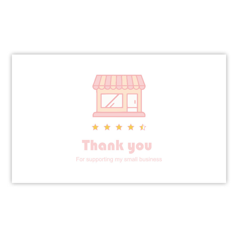 Tarjeta con corazón rojo para pequeños negocios, tarjeta de agradecimiento, papel blanco de elogio, 30 unids/paquete