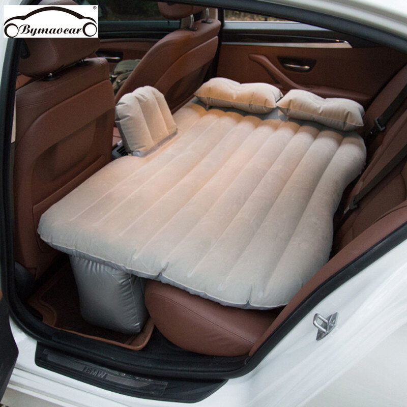 Bymaocar-colchn para coche inflable multifuncional, para accampar al aire libre, flocado de PVC, accesorios para coche