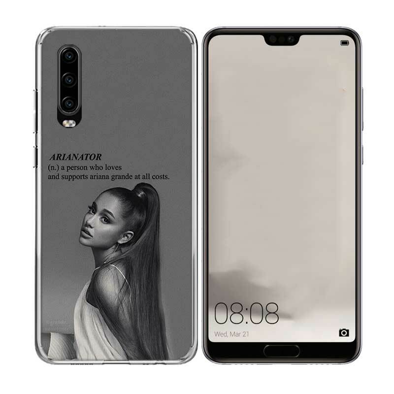 Ariana grande ag-capa de silicone tpu luxuosa que varre, para huawei p30, p20, mate 20, 10, pro, p10 lite, p smart z plus + 2019, capa 2018