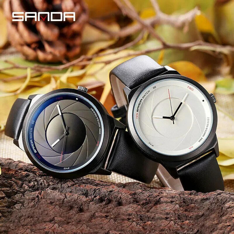 SANDA Luxury Brand Men Watch Ultra cienki zegarek ze skórzanym paskiem męski złoty biznes zegarek wodoodporne zegarki męskie relogio masculino