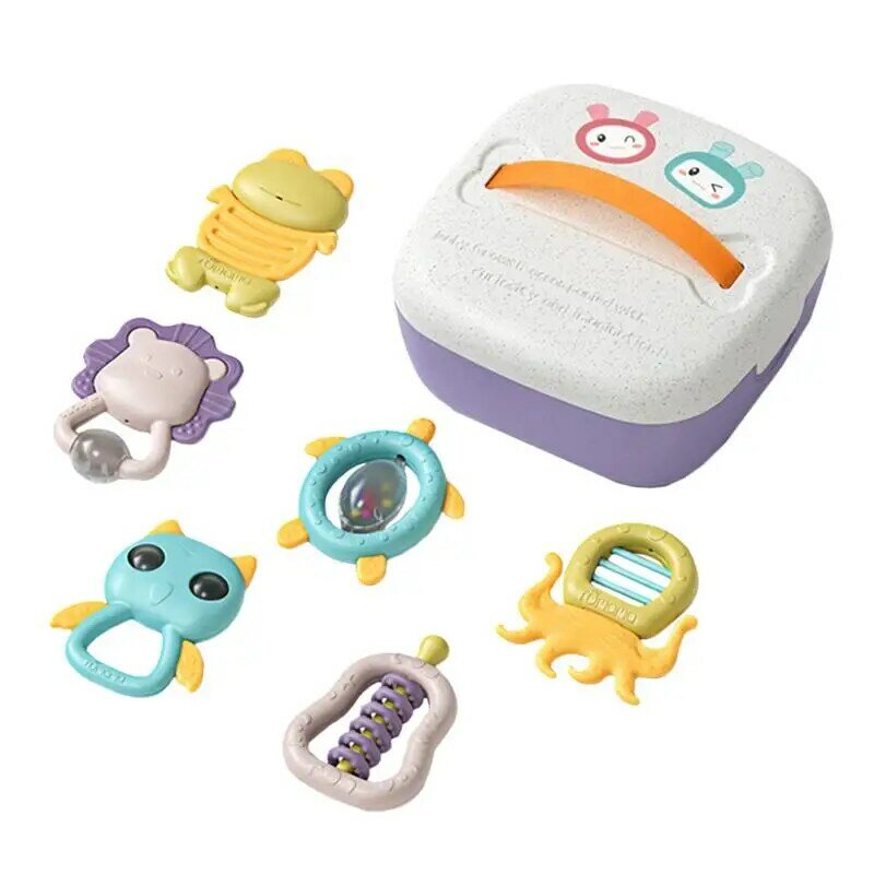 1 conjunto/10 pçs chocalho mordedor brinquedo dos desenhos animados dentição brinquedo educativo para o bebê