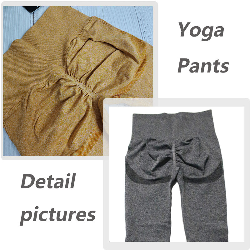 Бесшовные штаны для йоги с высокой талией, спортивные леггинсы, Леггинсы с эффектом пуш-ап для женщин, спортивные Леггинсы для фитнеса и йог...