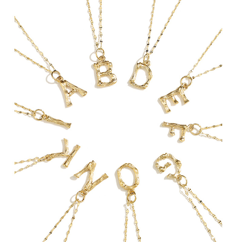 EManco – collier avec pendentif en acier inoxydable pour femme, bijoux avec initiales, 4 types de chaînes, pour meilleur ami