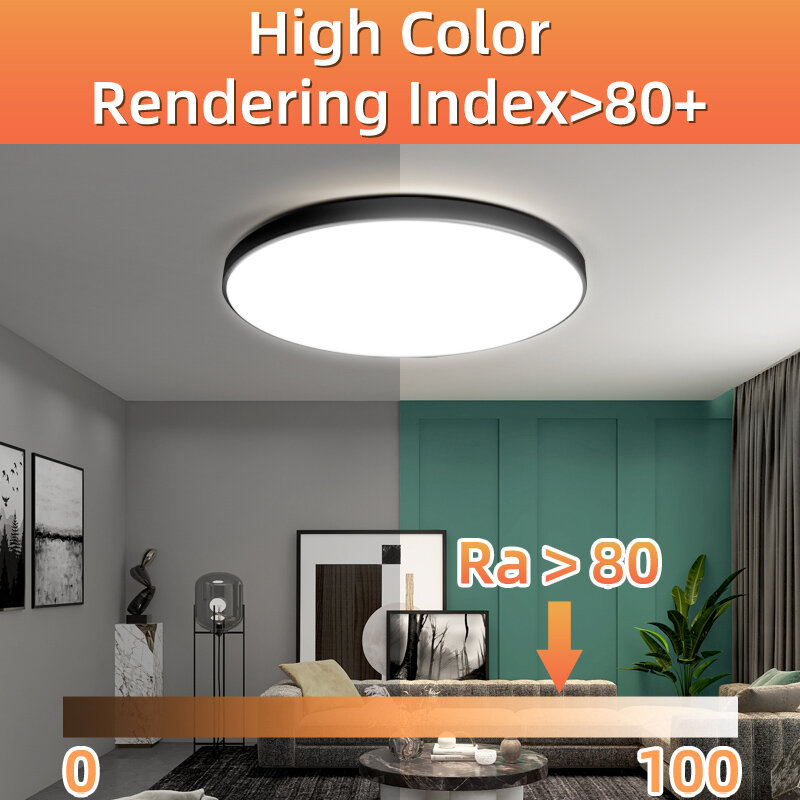 Plafonnier LED blanc naturel, éclairage d'intérieur, idéal pour un salon, une chambre à coucher ou une cuisine, 18/30/40/50W, 220V