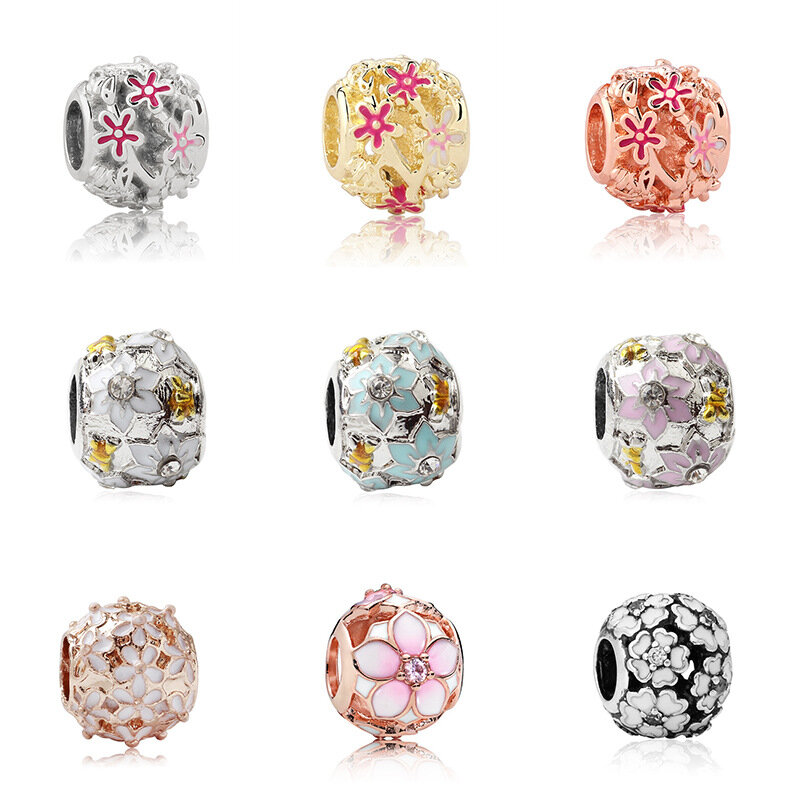 2021 neue Daisy Magnolia perlen sind geeignet für Pandora Charm Armband, die ist speziell gemacht für frauen DIY mode