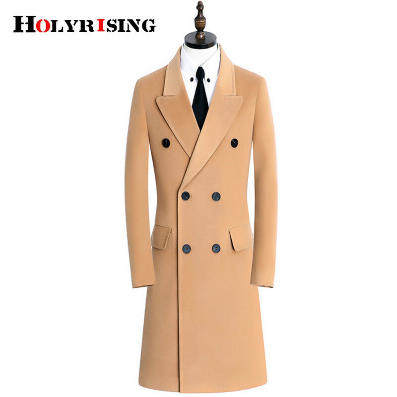 ผู้ชายฤดูหนาว70% เสื้อขนสัตว์ Warm Trench Coat 9XL Slim Woolen Top หนานุ่ม Anti-Wrinkle outerwear 19515