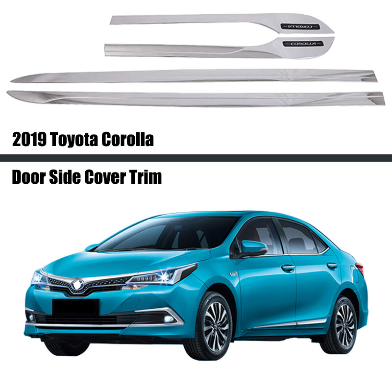 Bande de garniture de porte latérale, moulage de panneau de pare-choc, capot, autocollant de style pour Toyota Corolla 2019 2020 2021, 4 pièces