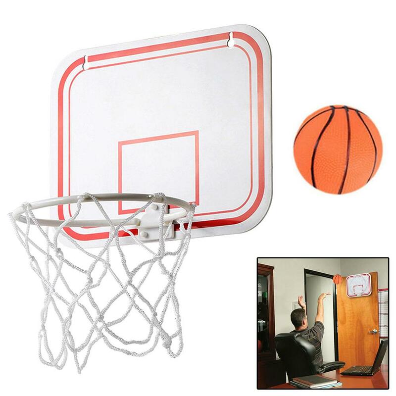 Пластиковый мини баскетбольный обруч над дверью, настенное крепление, Детский спорт с шариком для легкой установки с дверным монтажным кро...