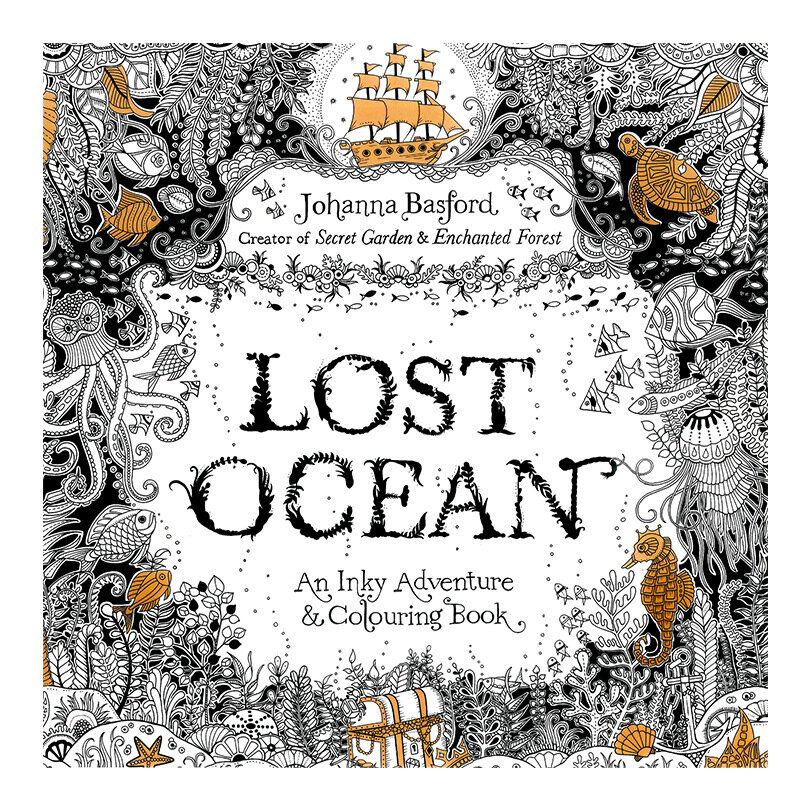 子供のための1本24ページの紛失した海の冒険カラーブック大人のストレス強制終了時間絵画描画アートブック