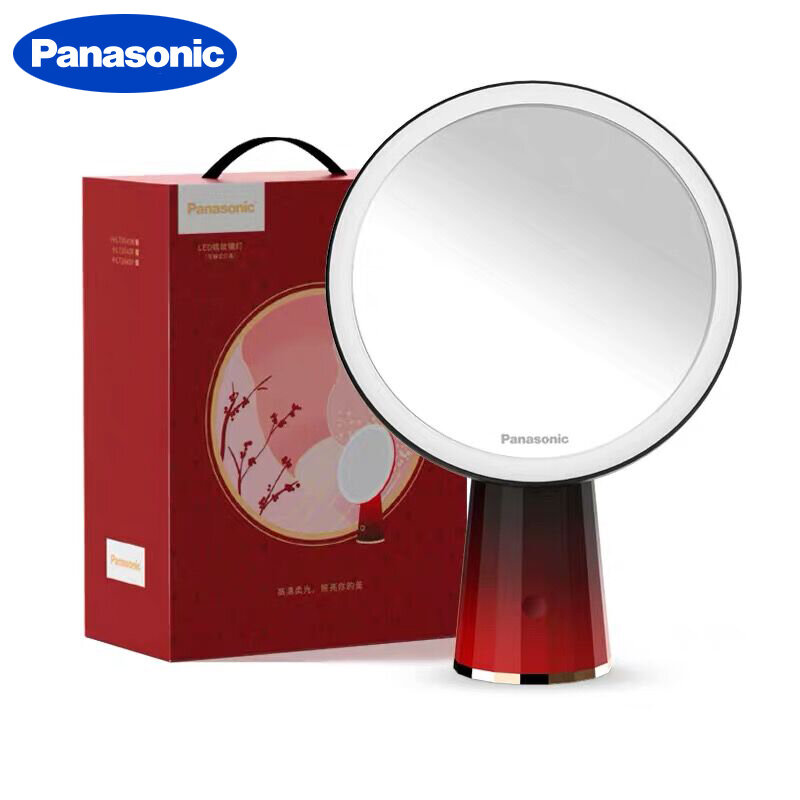 باناسونيك-مرآة مكياج بإضاءة LED ، مرآة مستحضرات تجميل دوارة Miroir 5X ، مرآة مكبرة