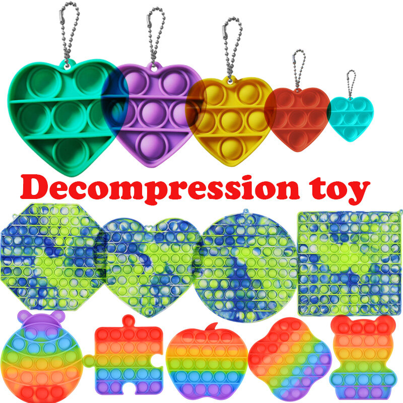 Push Bubble Sensory Fidget Toys,Stress Reliever Silicone Stress Reliever Toy sensorial autismo necessidades especiais alívio