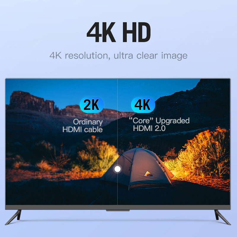Vention HDMI كابل 4K الترا HDR مطلية بالذهب ذكر إلى ذكر HDMI 2.0 4K 60Hz ل PS3/4 العارض صندوق التلفزيون شاشة لاب توب كابل HDMI