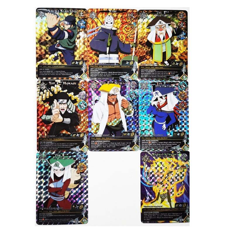 Cartas de coleção colecionáveis pçs/set uchiha sasuke uchiha versão americana jogo hobby