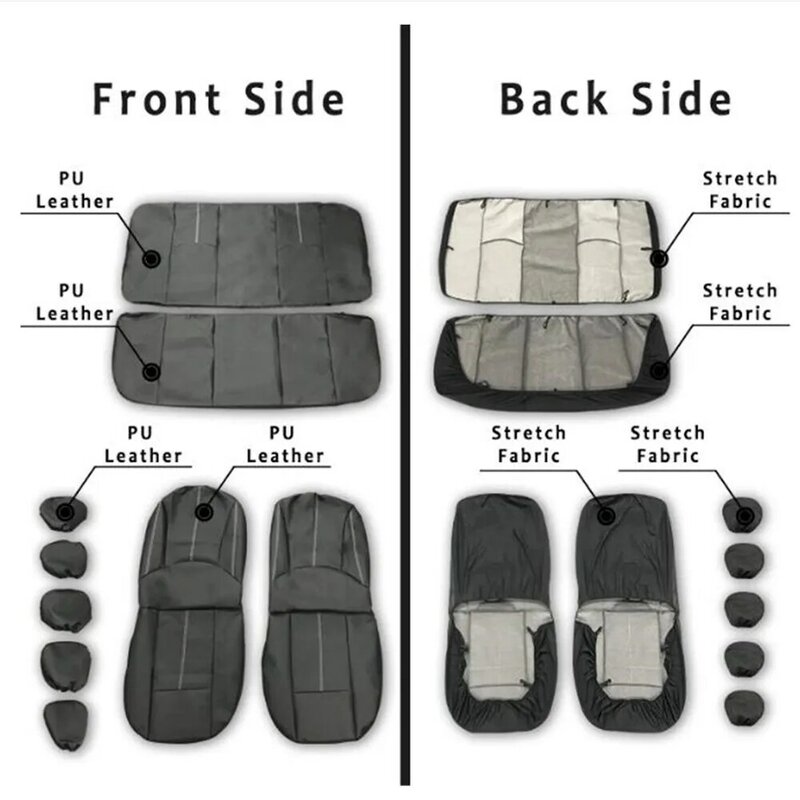Универсальный чехол для автомобильных сидений протектор из искусственной кожи, подушка для передних и задних сидений, коврик для салона ав...