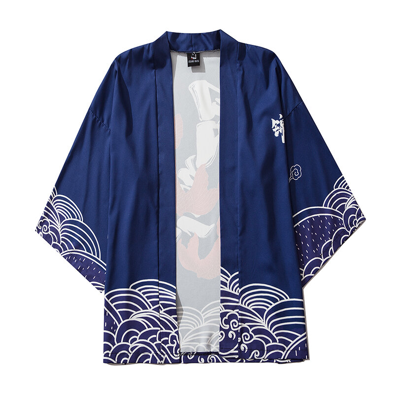 Кардиган для мужчин и женщин традиционное кимоно японская юката азиатская Одежда Тонкая Повседневная Свободная рубашка кимоно стиль