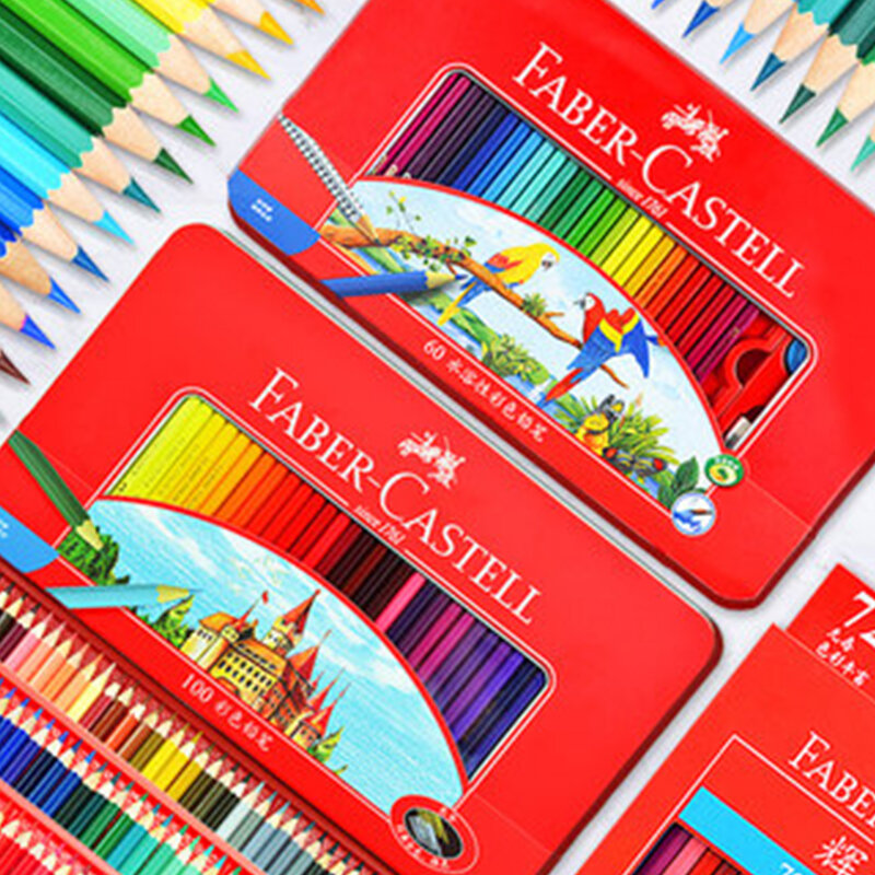 Faber Castell Solubile In Acqua/Oleoso Matita Colorata 12/24/36/48/60/72/100 Colori professionale Pittura Matita di Colore per Rifornimenti di Arte