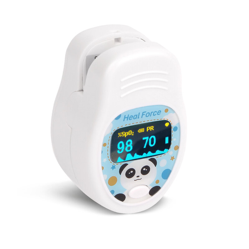 Nette Panda Oximeter Pädiatrische Verwendung 1-12 jahre OLED Fingerspitze-impuls Rate BPM Blut Sauerstoff Sättigung Hohe Qualität Material
