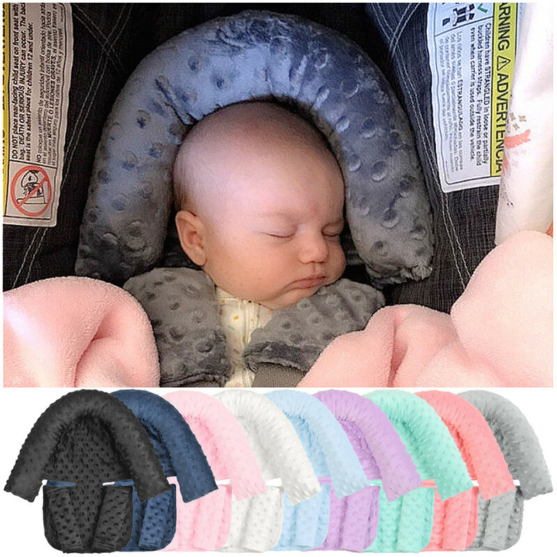 9 kolorów Baby Hoofd Ondersteuning Kussen Met Minky podpórka dla głowy dziecka poduszka zagłówek z pasującymi pokrowcami na pasek siedzenia nowość