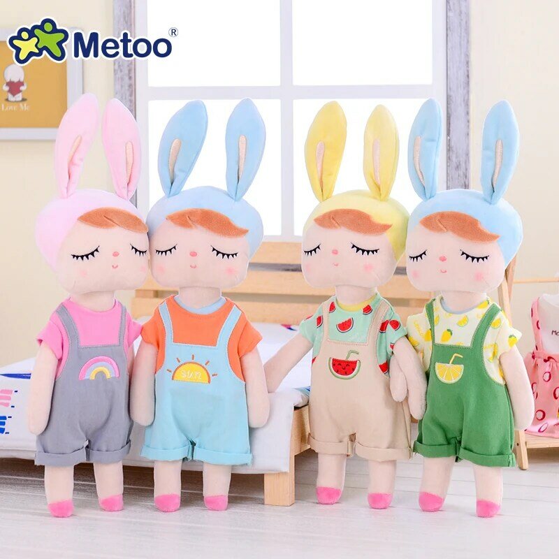 Metoo Angela Rabbit fruit Girl Stuffed Plush Toys Change clothes skirt shorts Doll for kids Appease Baby Birthday Christmas Gift