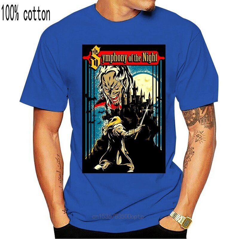 Новая футболка Castlevania, футболка с изображением симфонии ночи, футболка с коротким рукавом, забавная Мужская футболка из 100 хлопка