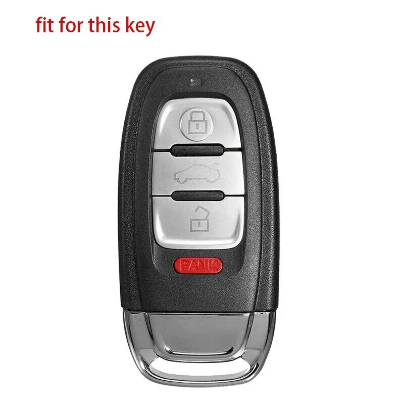 Proteção para chave de carro, capa de silicone com botão e chave para audi a3 a4 s4 a5 s5 a6 s6 a7 s7 a8 s8 quattro q5 q7 allroad 3 + 1