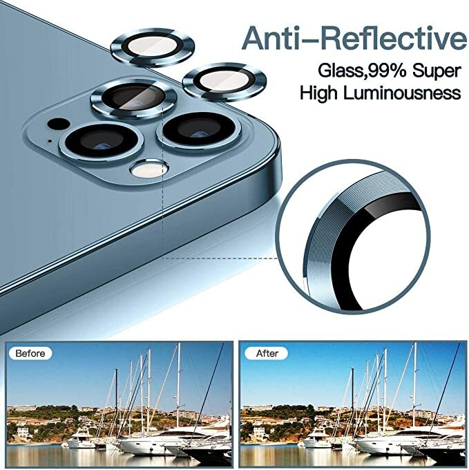 Etiqueta à prova de poeira da lente do telefone móvel de luxo para o iphone 11 12 13 mini pro max anti-risco capa traseira câmera película protetora