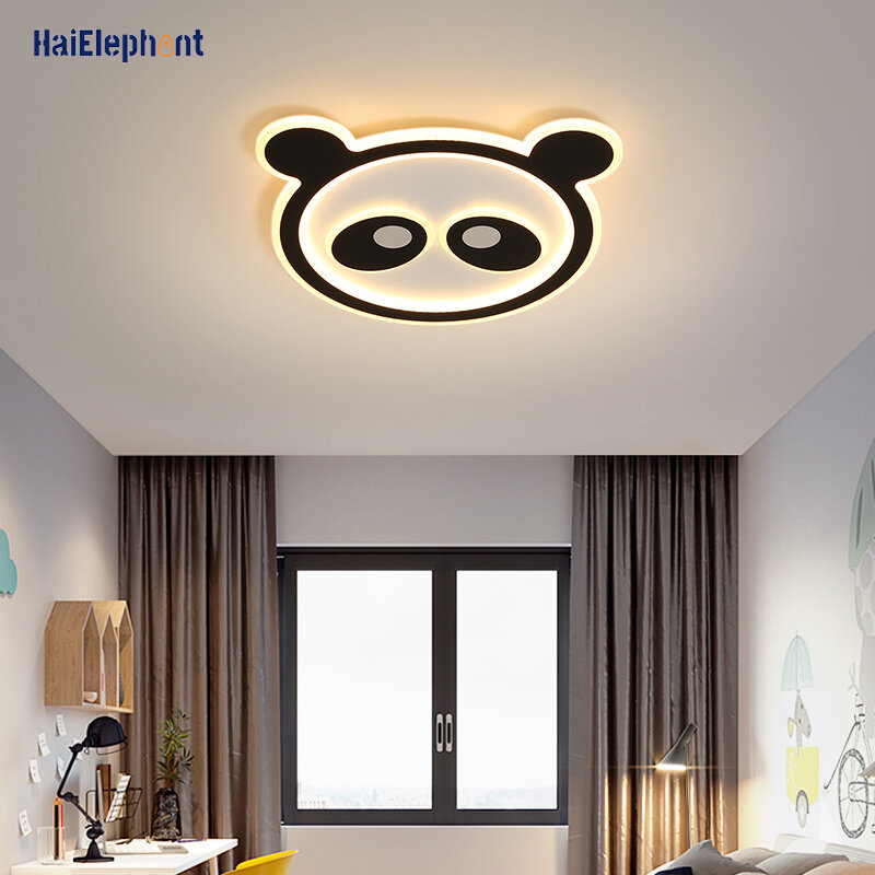 현대 만화 팬더 LED 샹들리에 조명, 침실 식당 거실 어린이 방 램프, 집 장식 조명 기구