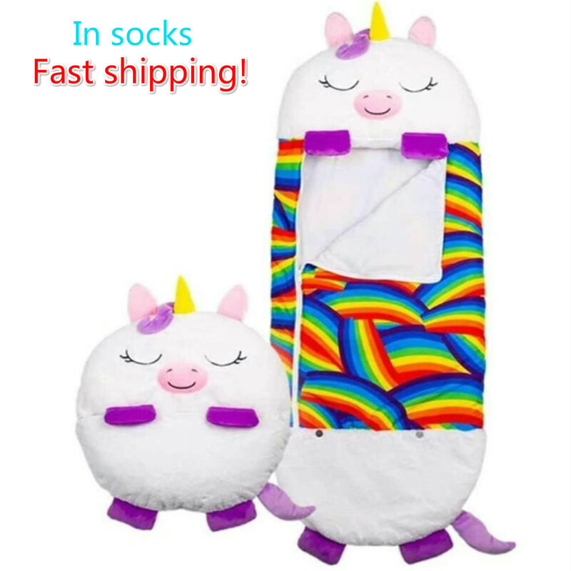 Sacco a pelo bambini unicorno animale cartone animato felice caldo sacco a pelo coperta unicorno ultra-morbida per pannolini regalo per bambini