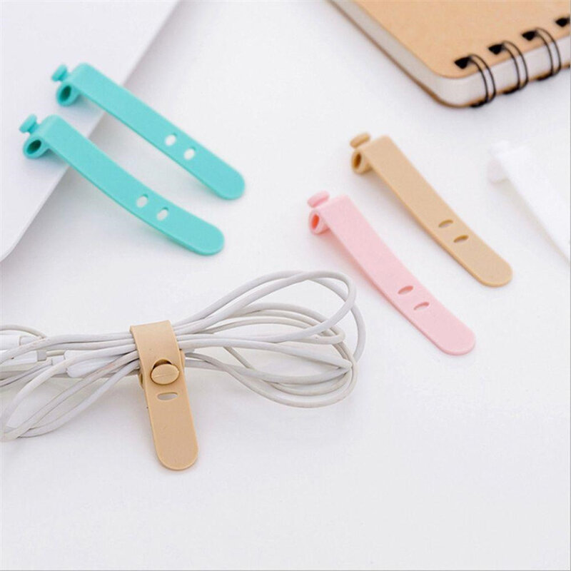 8 Pcs Candy Color Cable Winder Wired Headset Wire Data Line Holder Line Fixer Winder Wrap Cord Desk Accessories Stationarya Tool