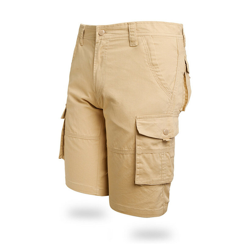 Pantalones cortos de verano para hombre, monos militares de talla grande, pantalones de cinco puntos, pantalones informales de algodón puro
