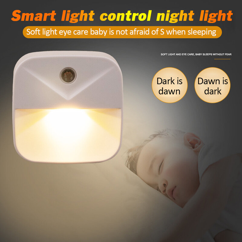 Mini lámpara de dormitorio cuadrada para Bebé y Niño, luz romántica con Sensor de Control, enchufe europeo y estadounidense, novedad, regalo
