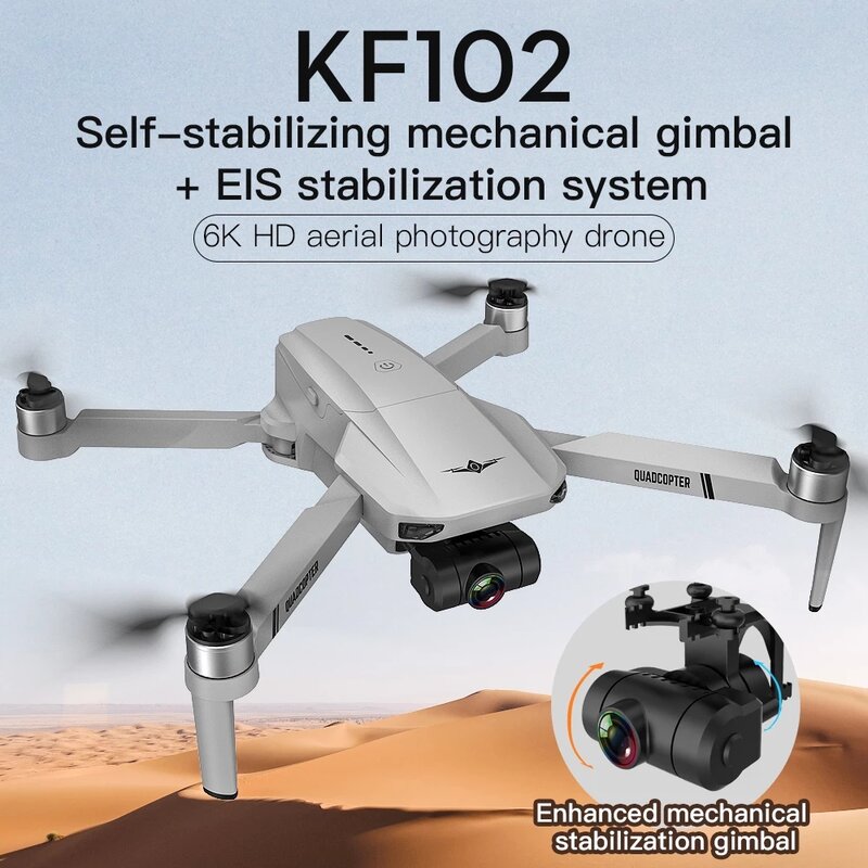 Drone kf102 6k câmera hd 20 21novo, motor sem escova, gps, 1200m, transmissão de imagem, dobrável, quadricóptero