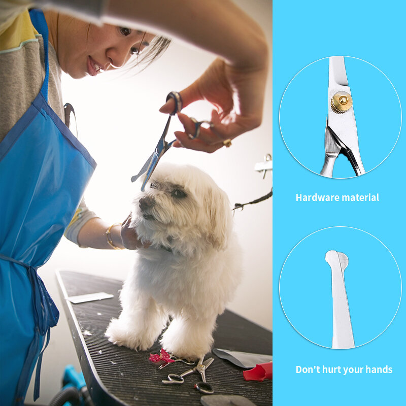 4.5 Inci 1 Buah Alat Pemotong Rambut Hewan Tepi Tajam Gunting Penipis Perawatan Ujung Bulat Keselamatan Anjing Peliharaan Alat Perawatan Hewan