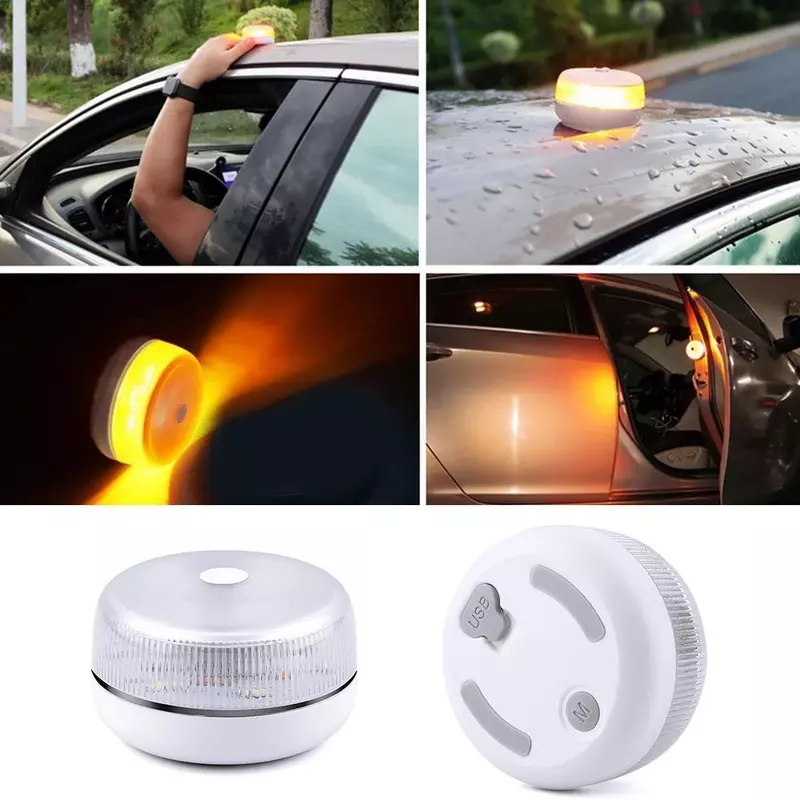 Dgt USB Rechargeable Emergency Beacon Light V16 Approved Dgt Help Flash Magnetic Induction Strobe Flashing Light Car Accessories