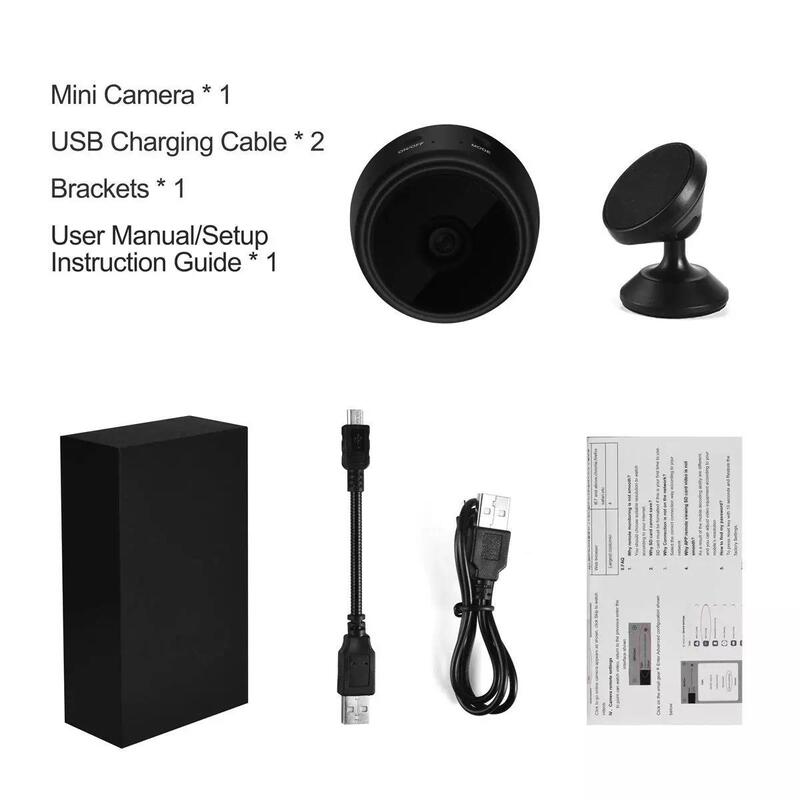 Kamera Mini Versi Malam Keamanan Video Suara Kamera IP Nirkabel Camcorder Kamera Wifi Pengawasan Plus Kartu TF 64GB Hyhexic